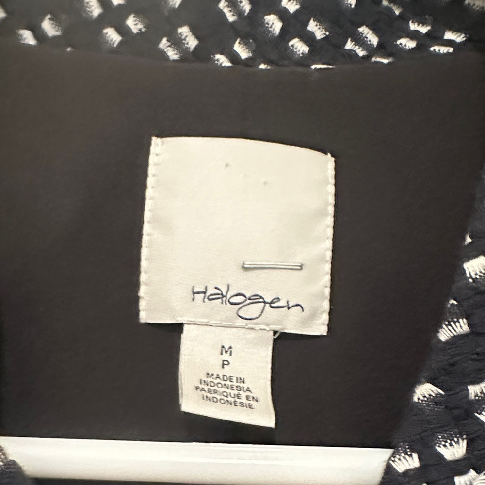 Halogen Black and White Patterned Open-Front Blaz… - image 3